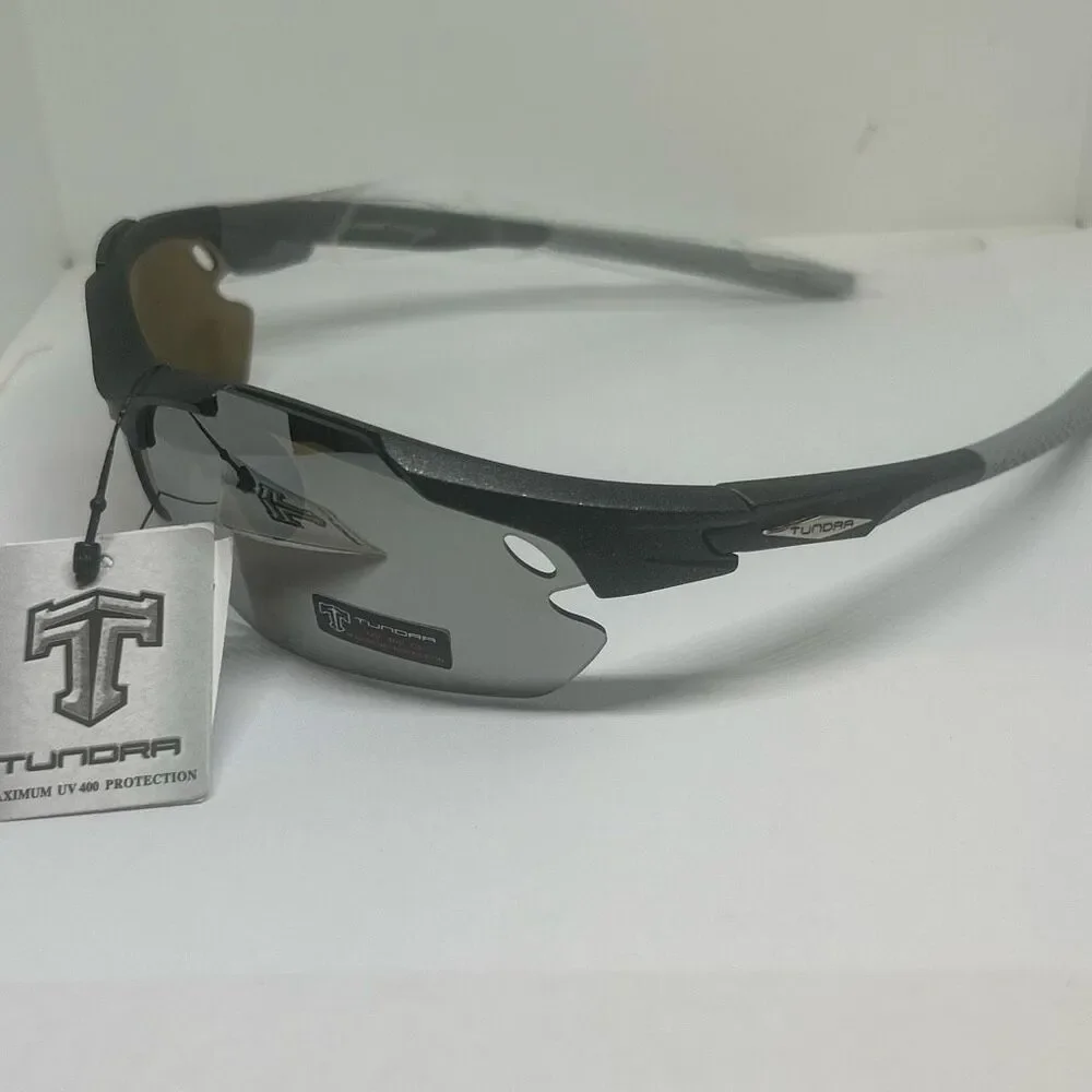 Sport Wrap Semi Rimless Sunglasses Mirrored UV400 Protection Lightweight